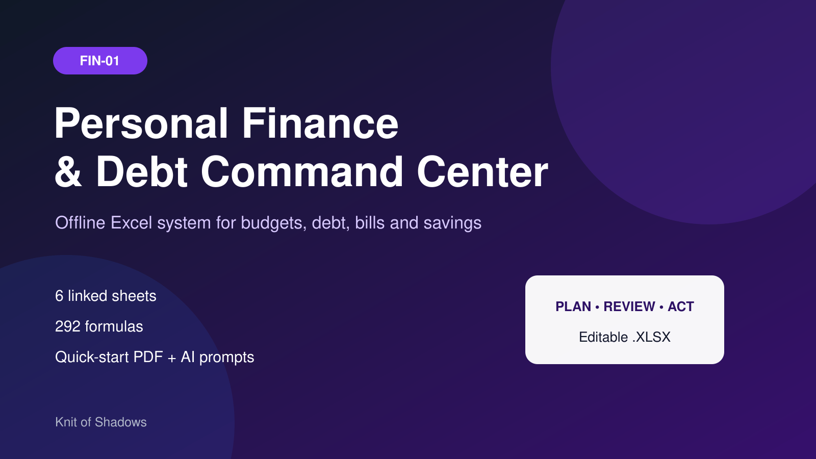 Personal Finance & Debt Command Center product cover